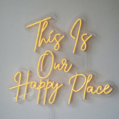 This Is Our Happy Place LED Neon Sign Bold Retro Caps - Shineneon
