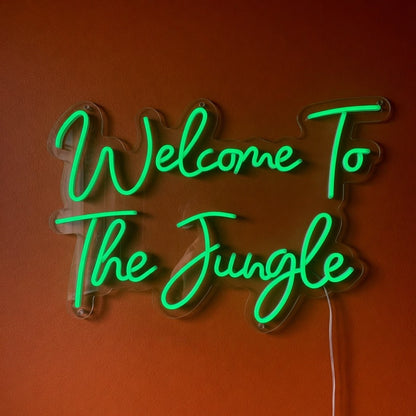 Welcome to the Jungle LED Neon Sign Two Line Rounded Script - Shineneon