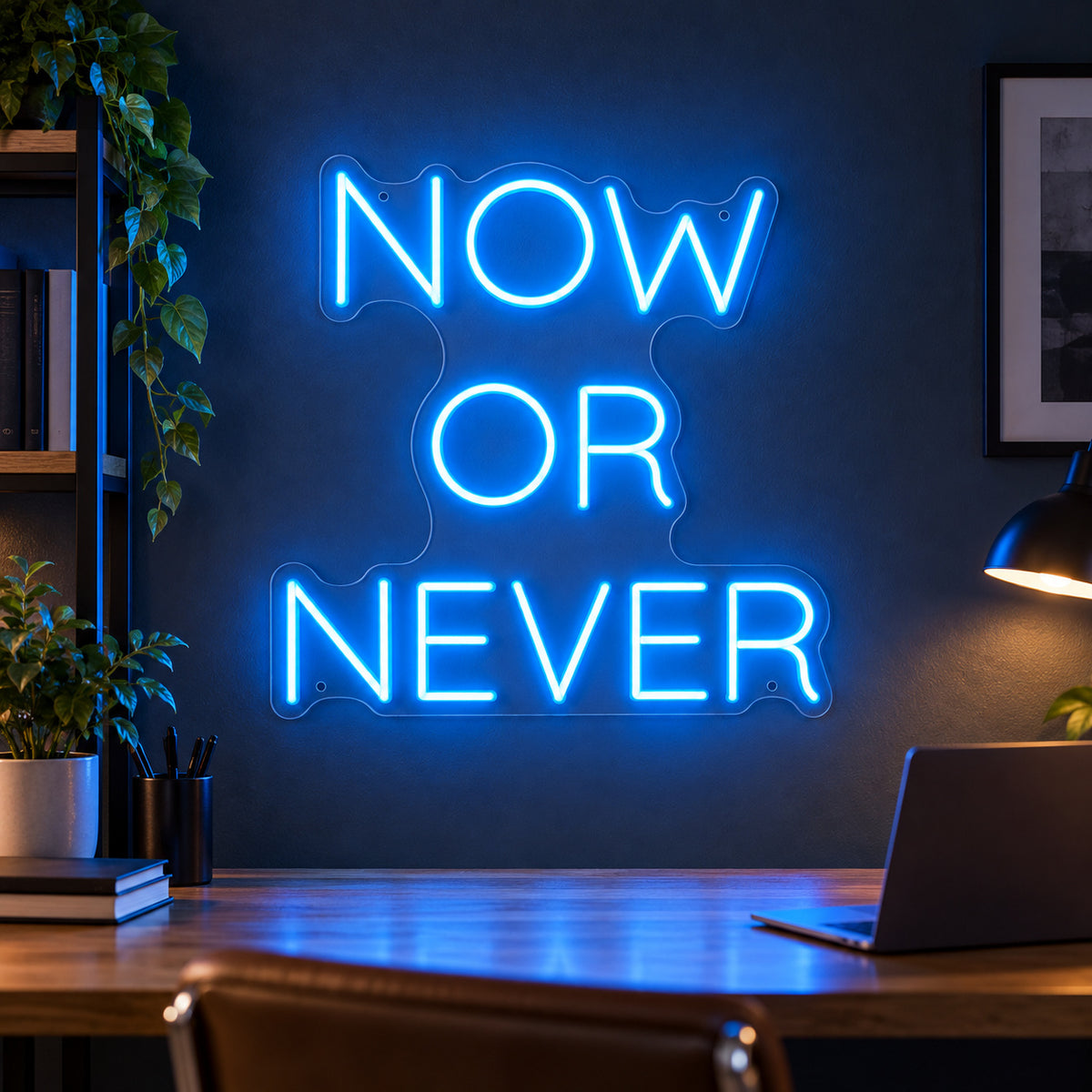 Now Or Never LED Neon Sign Boxed Caps Design - Shineneon