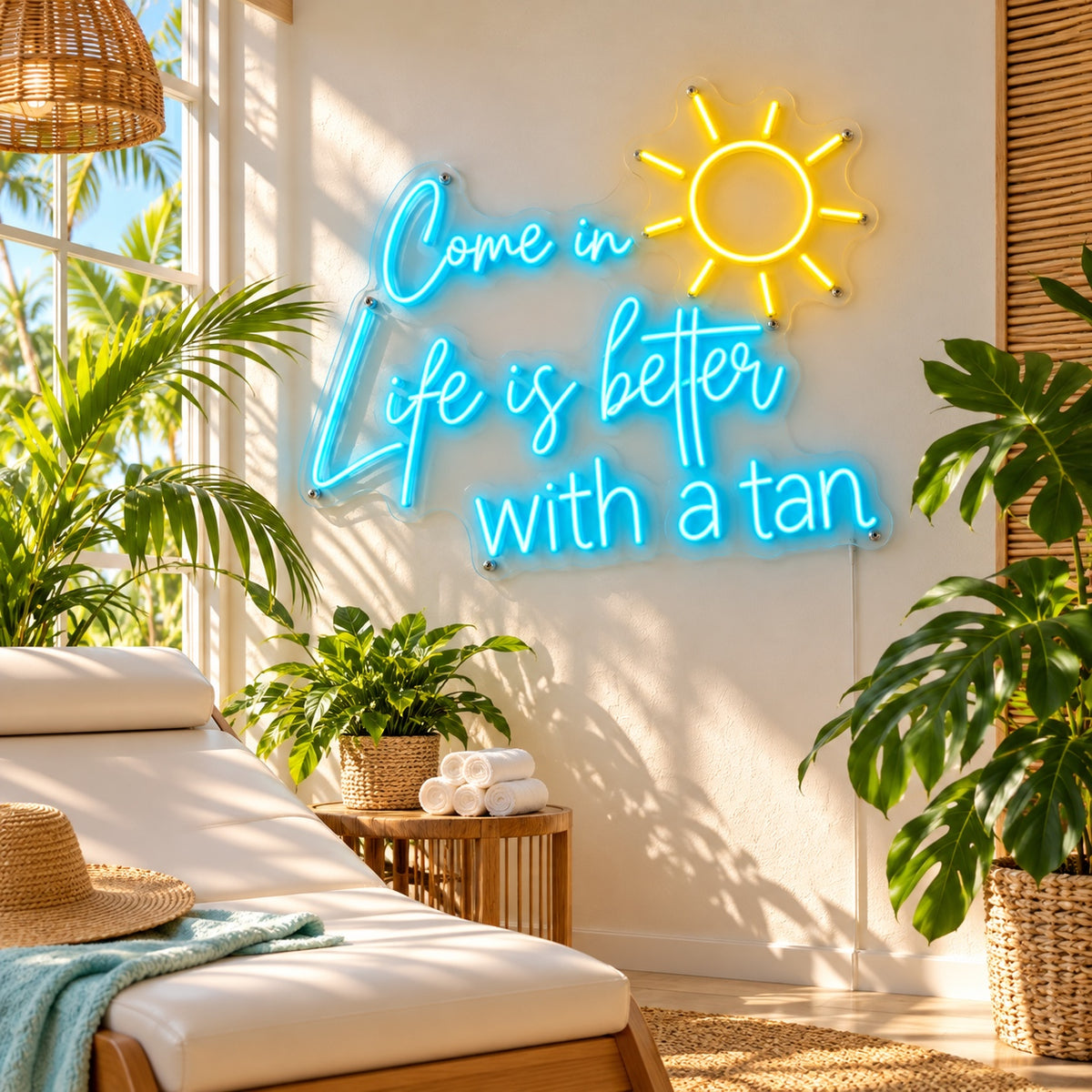 Come in Life Is Better with a Tan LED Neon Sign Dimmable Wall Light Wall Neon Signs - Shineneon