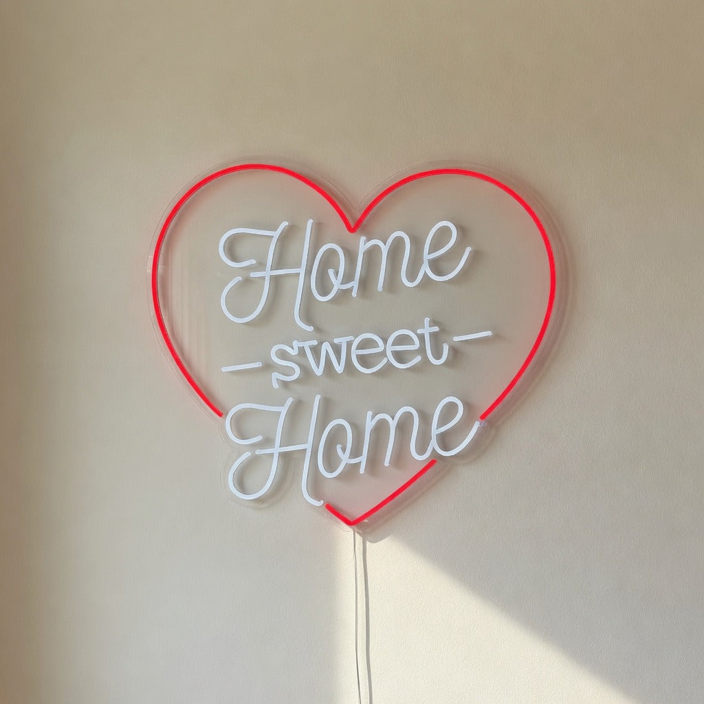 Home Sweet Home LED Neon Sign, Script with Dash Accents - Shineneon