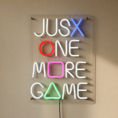 Just One More Game LED Neon Sign for Man Cave Dimmable Wall Decor - Shineneon