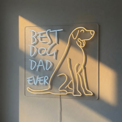 Best Dog Dad Ever LED Neon Sign for Storefront Light Up Wall Decor - Shineneon