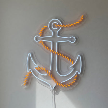 Anchor LED Neon Sign Two Tone Anchor Design - Shineneon