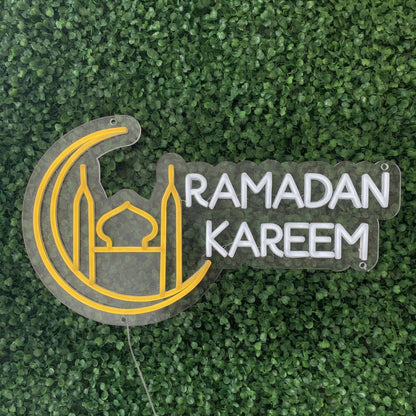 Ramadan Kareem LED Neon Sign with Mosque Lantern Icon - Shineneon