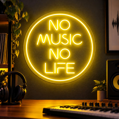 No Music No Life LED Neon Sign Dimmable Wall Light Wall Neon Signs - Shineneon