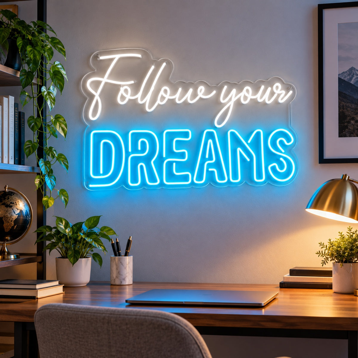 Follow Your Dreams LED Neon Sign Dreams Emphasis Script - Shineneon