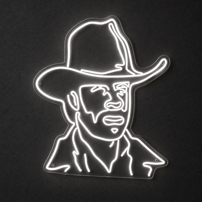 Cowboy Face Art LED Neon Sign for Man Cave Dimmable Wall Decor Wall Neon Signs - Shineneon