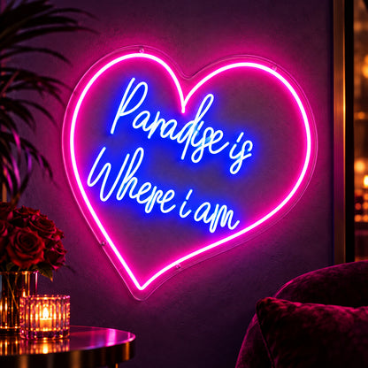Paradise is Where i Am LED Neon Sign for Wedding Light Up Party Decor - Shineneon