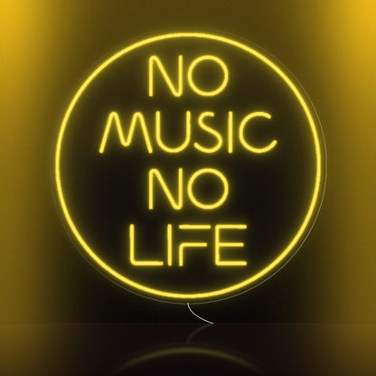 No Music No Life LED Neon Sign, Dimmable Wall Light - Shineneon
