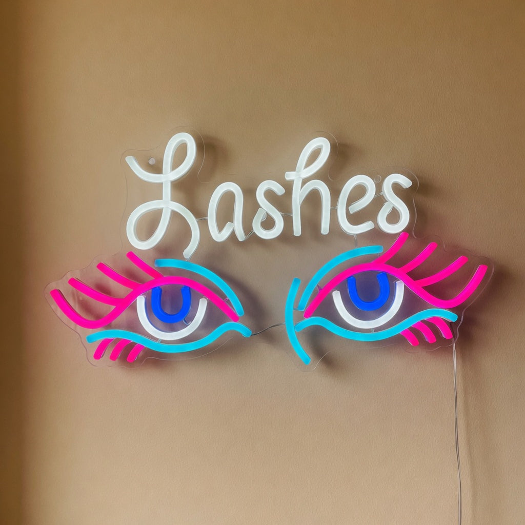 Lashes Neon Sign Eyes LED Neon Sign Dimmable Wall Light - Shineneon
