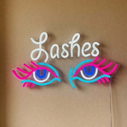 Lashes Neon Sign Eyes LED Neon Sign Dimmable Wall Light - Shineneon