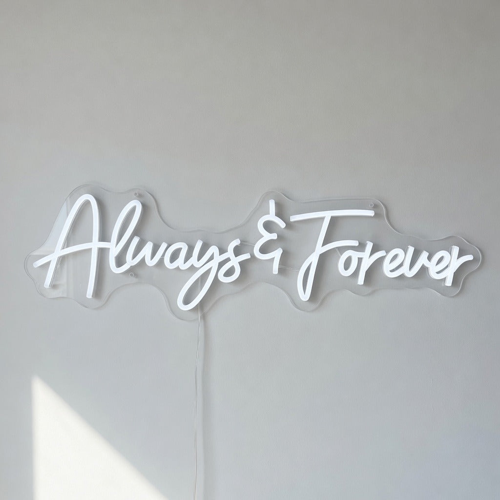 Always and Forever LED Neon Sign Floral Arch Script - Shineneon