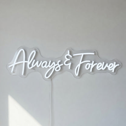 Always and Forever LED Neon Sign Floral Arch Script - Shineneon