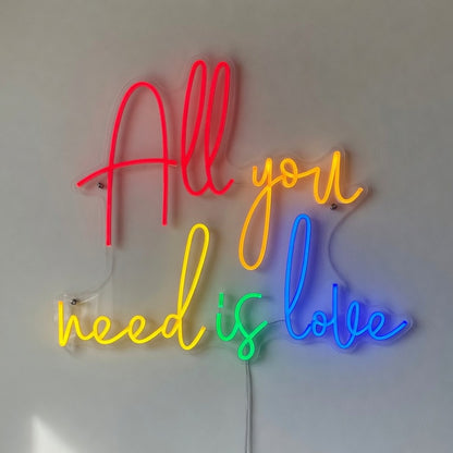 All You Need Is Love Rainbow Colors LED Neon Sign for Wedding - Shineneon