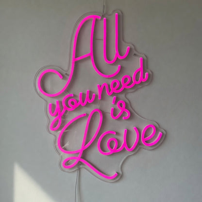 All You Need Is Love LED Neon Sign Swirl Script Design - Shineneon