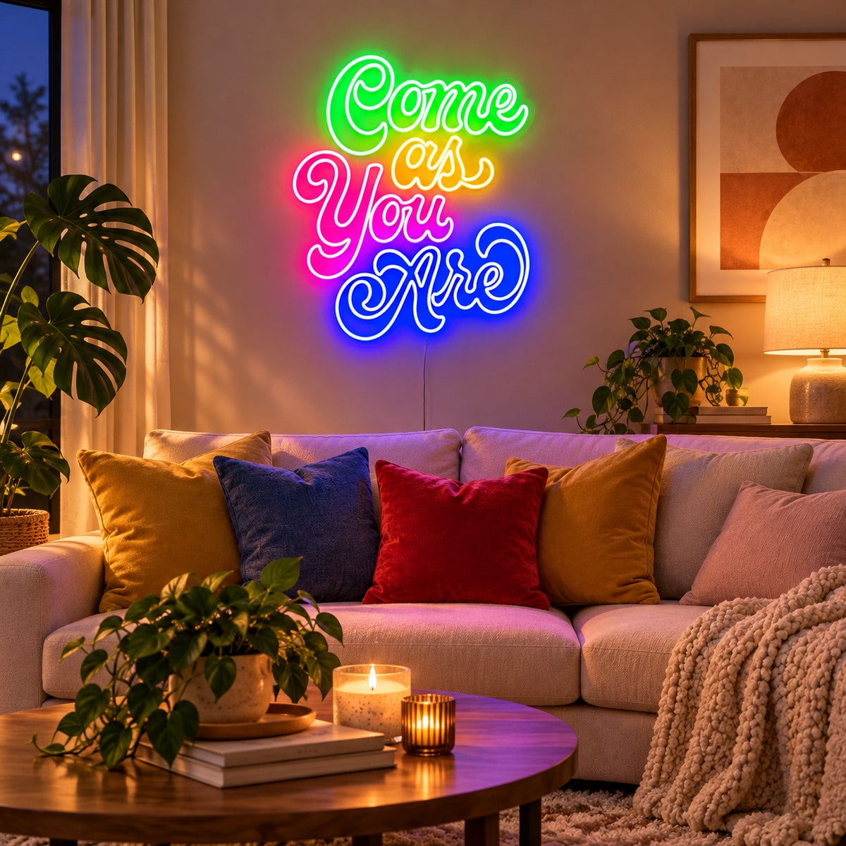 Come as You Are LED Neon Sign Cozy Lounge Script Wall Neon Signs - Shineneon