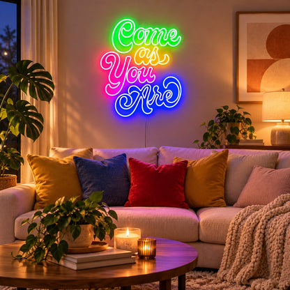 Come as You Are LED Neon Sign Cozy Lounge Script Wall Neon Signs - Shineneon