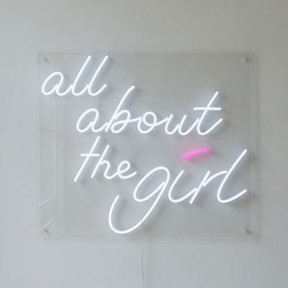 All About the Girl LED Neon Sign for Salon Light Up Business Decor - Shineneon