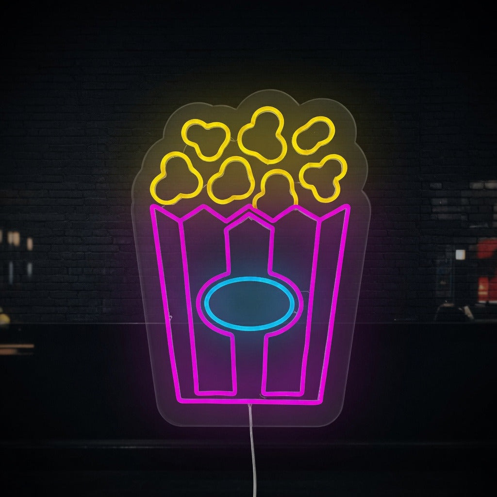 Popcorn LED Neon Sign Overflow Bucket Design - Shineneon