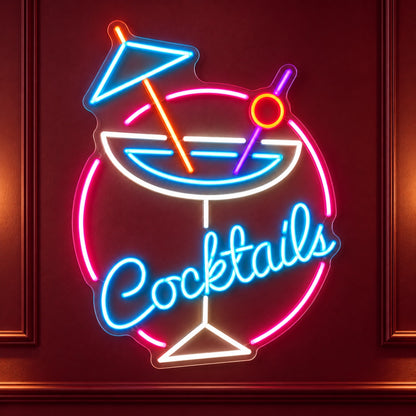 Cocktails Bar LED Neon Sign for Wedding, Light Up Party Decor - Shineneon