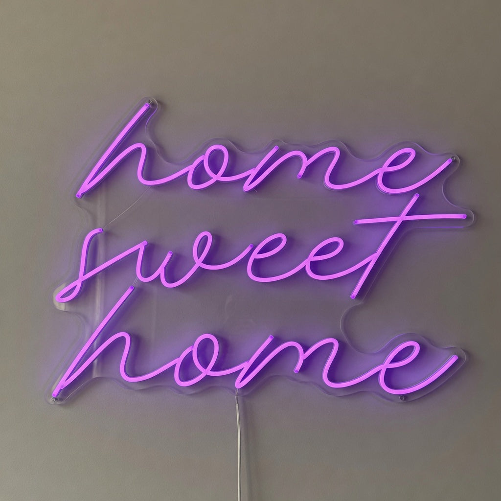 Home Sweet Home LED Neon Sign Lowercase Soft Script - Shineneon