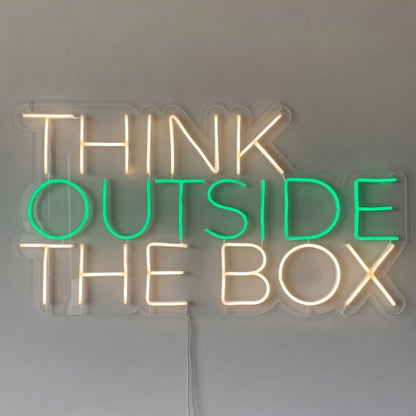 Think Outside the Box LED Neon Sign for Business Light Up Wall Decor - Shineneon