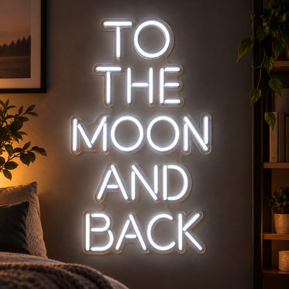 To the Moon and Back LED Neon Sign Greenery Wall Caps - Shineneon