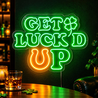 Get Luckd Up LED Neon Sign Dimmable Wall Light - Shineneon