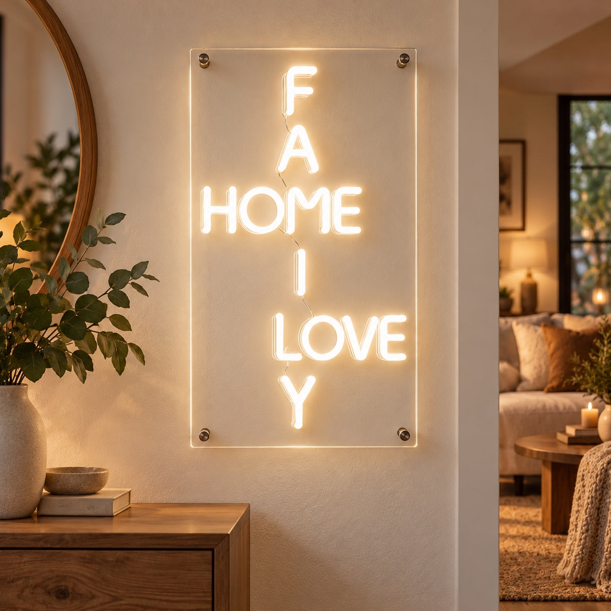 Family Home Love LED Neon Sign Dimmable Wall Light - Shineneon
