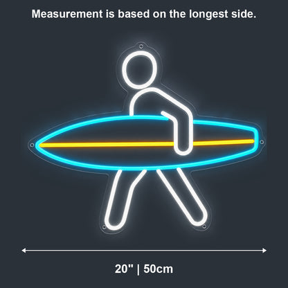 Man With Surfboard LED Neon Sign - Shineneon