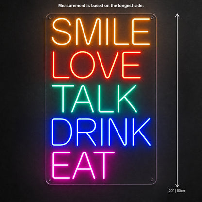 Smile Love Talk Drink Eat LED Neon Sign Wall Neon Signs - Shineneon