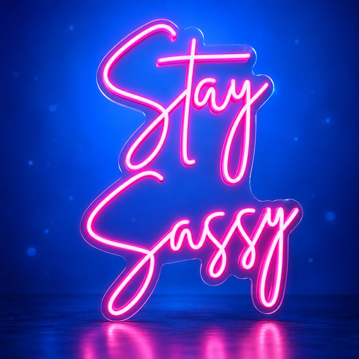 Stay Sassy LED Neon Sign Pink Era Glow Script - Facebook Ad Image
