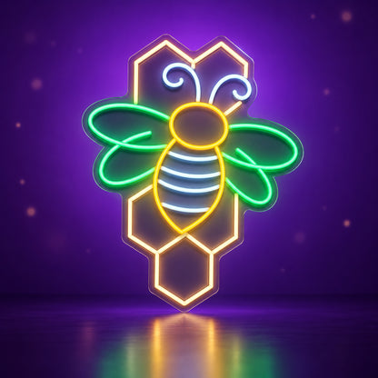 Bee and Honeycomb Neon Sign - Facebook Ad Image