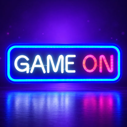 Game On LED Neon Sign for Man Cave Dimmable Wall Decor - Facebook Ad Image
