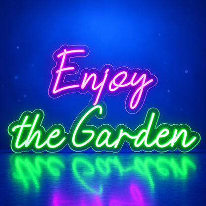 Enjoy The Garden LED Neon Sign for Storefront Light Up Business Decor - Facebook Ad Image