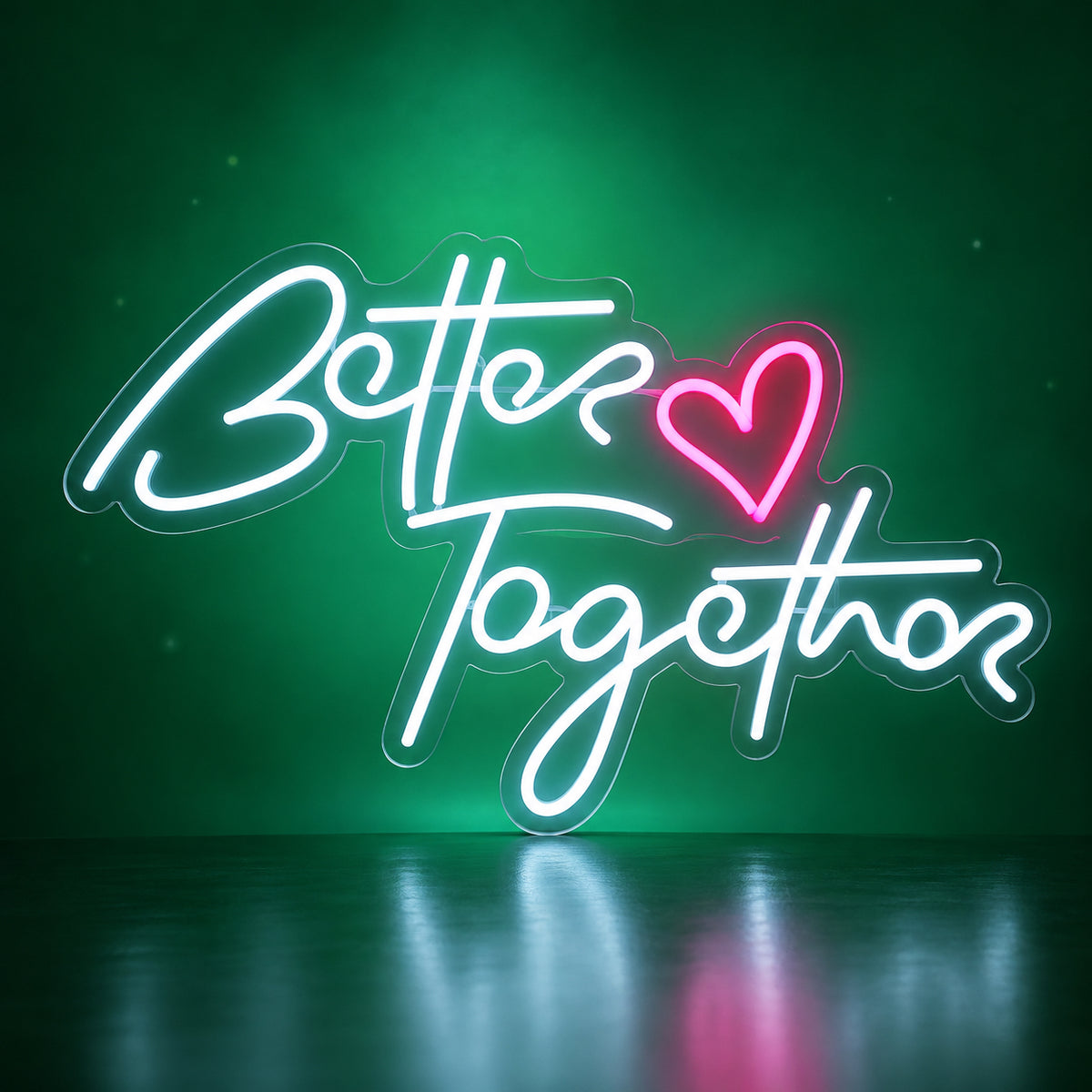 Better Together with Hearts LED Neon Sign Dimmable Wall Light - Facebook Ad Image