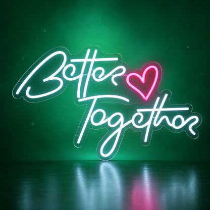 Better Together with Hearts LED Neon Sign Dimmable Wall Light - Facebook Ad Image