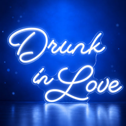 Drunk in Love LED Neon Sign Three Line Cursive - Facebook Ad Image