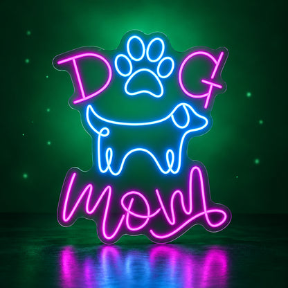 Dog Mom LED Neon Sign Warm Script Style - Facebook Ad Image