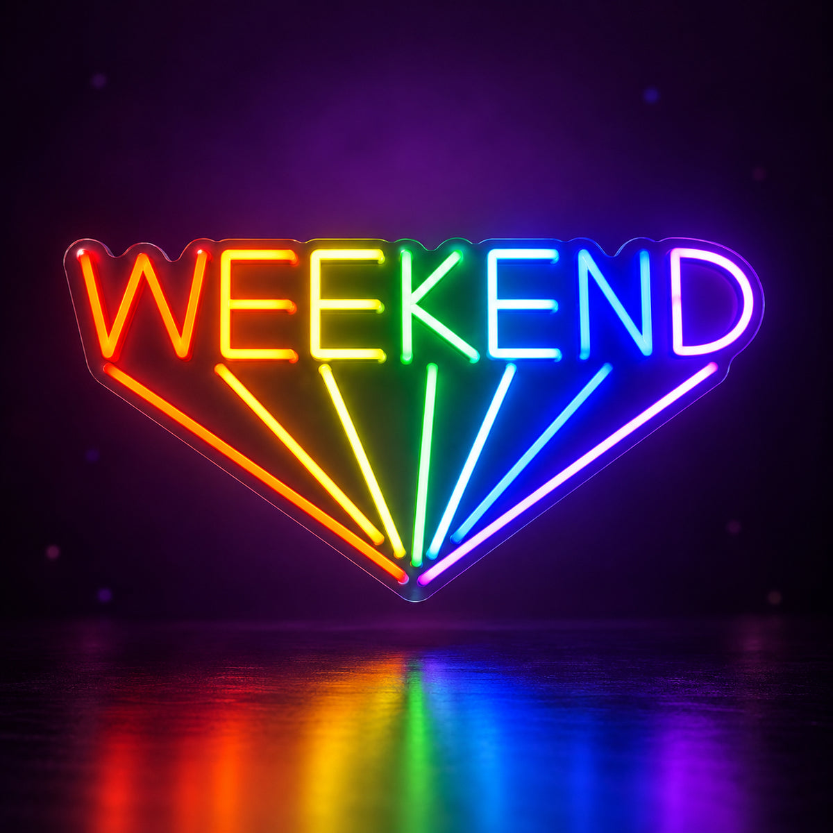 Weekend Colourful LED Neon Sign Dimmable Wall Light - Facebook Ad Image