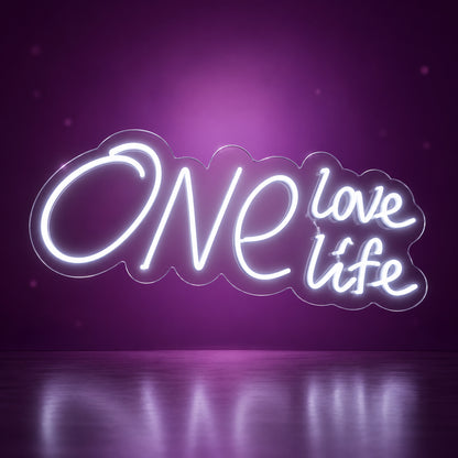 One Love One Life LED Neon Sign Dimmable Wall Light - Facebook Ad Image
