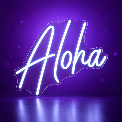 Aloha LED Neon Sign Porch Style Script - Facebook Ad Image