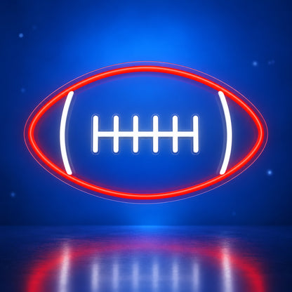 Rugby Ball LED Neon Sign for Man Cave Dimmable Wall Decor - Facebook Ad Image