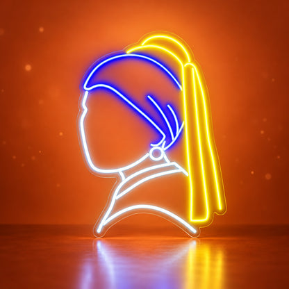 Girl With Pearl Earrings Neon Sign - Facebook Ad Image