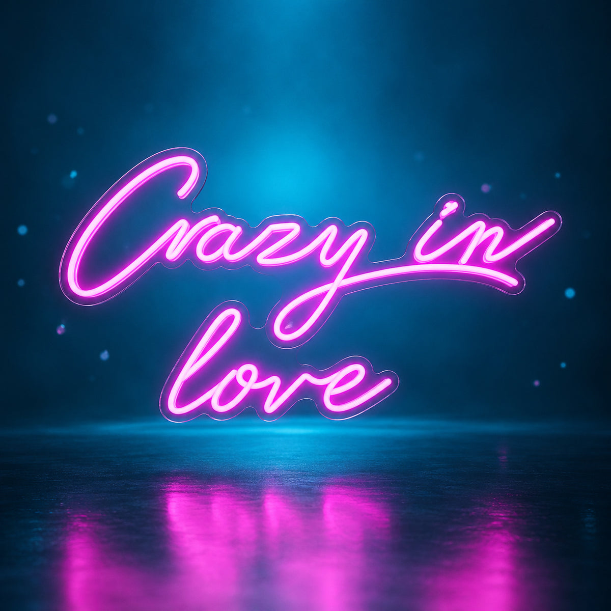 Crazy in Love LED Neon Sign Minimal Glow Script - Facebook Ad Image