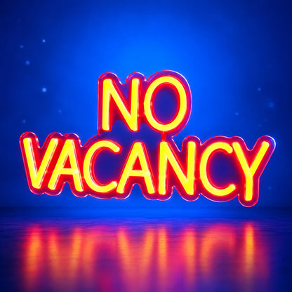 No Vacancy LED Neon Sign Dimmable Wall Light - Facebook Ad Image