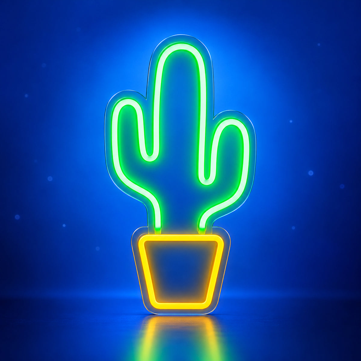 Cactus Plant LED Neon Sign Potted Cactus with Blooms - Facebook Ad Image