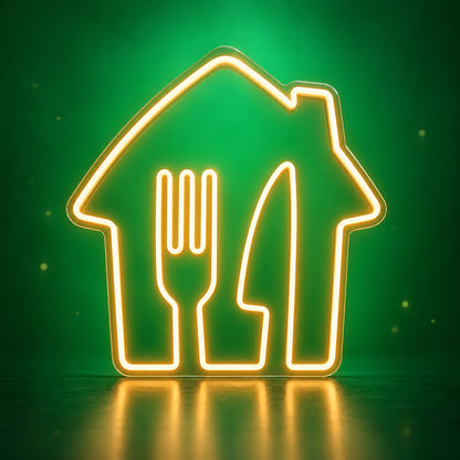 Fork Knife House LED Neon Sign Dimmable Wall Light - Facebook Ad Image