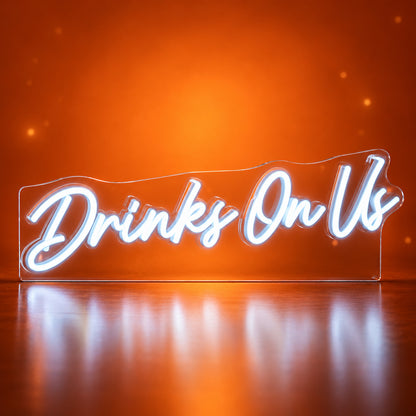 Drinks On Us LED Neon Sign for Bar Light Up Business Decor - Facebook Ad Image